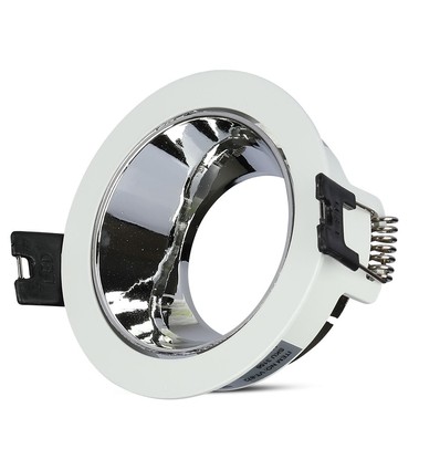 GU10 infälld spot - Rund, vit/krom, aluminium, hål: Ø7,2 cm, IP20 inomhus
