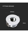 GU10 infälld spot - Vit/krom, aluminium, Hål: Ø7,5 cm, Mått: Ø8 cm