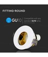 GU10 infälld spot - Rund, vit/guld, aluminium, IP20, hål: Ø7,5 cm, mått: Ø8 cm