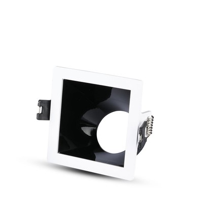 GU10 infälld spot - Fyrkantig, vit/svart, hål: 80x80 mm, 3 års garanti, utan ljuskälla