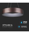 20W LED pendel, Ø45cm - Kaffebrun, 3000K, dimbar, 1,2m wireupphäng
