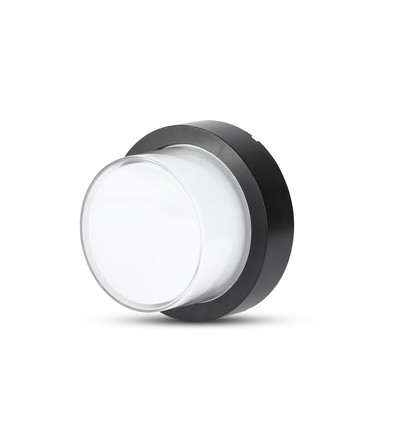 12W rund LED vägglampa - IP65, svart, 3000K, inkl. ljuskälla