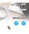 1,5m MFI Lightning till USB kabel, 2.4A - Vit, Apple certifierad, flexibel och hållbar