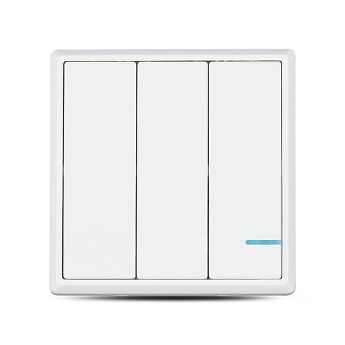 3-knapps trådlös smart strömbrytare, 1-vägs - IP54, vit, batteridriven, räckvidd upp till 600m