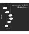 76W Designer pendel, dimbar - 6500lm, 3000K, TRIAC fasdimring, 120 grader, svart finish