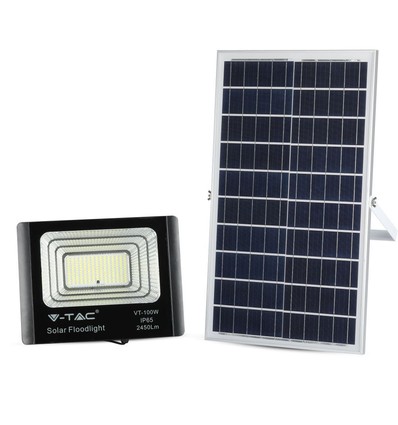 35W Solara LED strålkastare med solcell - IP65, svart, fjärrkontroll