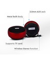 Röd bärbar Bluetooth högtalare - TWS funktion, 800mAh batteri, 4 timmars speltid