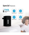 5W transportabel Bluetooth högtalare - Svart, 1500mAh batteri, TWS, inbyggd mikrofon, TF-kort, DC 5V