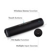 Bärbar Bluetooth högtalare med tygdesign - 2x3W, svart, FM radio, USB/TF, TWS, laddningsbar, 39,4cm lång
