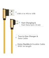 1m Micro USB-kabel L-Type, Guld - 2.4A, Diamond Series, vävd bomull
