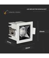 4W kvadratisk LED downlight, Samsung chip, RA90 - 5700K, 12 grader, hål: 45x45mm