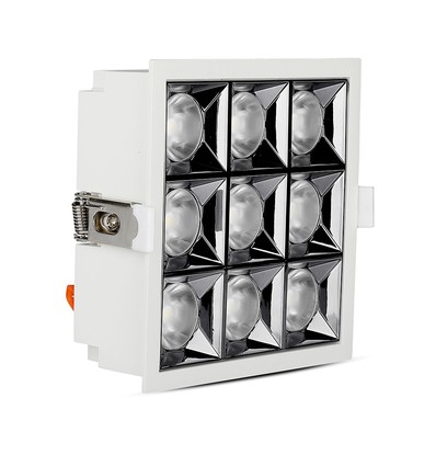 36W kvadratisk LED panel för inbyggnad med Samsung chip - 2880lm, RA90, 12°, hål: 120x120mm, 5700K