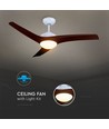 35W LED Takfläkt - RF Kontroll, 3 Vingar, DC Motor, Brun