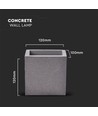 G9 kvadratisk betong vägglampa - Ljusgrå, IP20 inomhus, utan ljuskälla