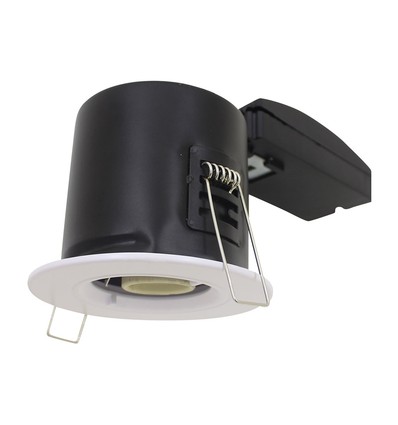 GU10 brandgodkänd downlight - Vit, twist & lock, brandhämmande 30/60/90 min, Hål: Ø7,5 cm, Mått: Ø9 cm, utan ljuskälla