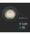 30W LED downlight med Samsung chip - 2400lm, 120°, svart kant, Ø22cm, 5 års garanti