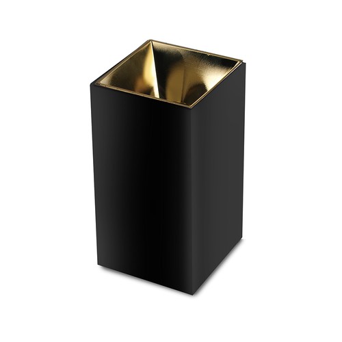 GU10 kvadratisk utanpåliggande spot - Svart/Guld, aluminium, IP20, 7,4 x 7,4 x 14cm