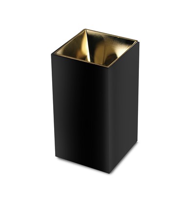 GU10 kvadratisk utanpåliggande spot - Svart/Guld, aluminium, IP20, 7,4 x 7,4 x 14cm