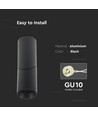 GU10 påbyggnadsspot - Svart, rund, aluminium, Ø5,95 x 19,7 cm, IP20 inomhus, utan ljuskälla