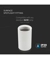 GU10 påbyggnadsspot - Rund, vit, aluminium, IP20 inomhus, Ø6cm