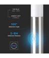 60cm E27 trädgårdslampa med sensor och 2 uttag - IP44, rostfritt stål