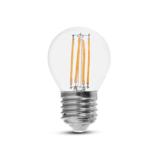 E27 6W LED klotlampa - G45, filament, klart glas, 133lm/W, ersätter 60W