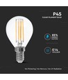 E14 6W LED klotlampa - P45, filament, klart glas, 130lm/W, varmvit, ersätter 60W