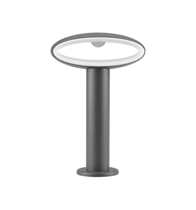 9W trädgårdslampa pollare med skärm - IP54, mörkgrå, 3000K, inkl. ljuskälla