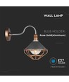 E27 vintage lykta vägglampa - IP65, rose gold, ABS+metall, glas, utan ljuskälla