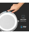 3W LED kosmetikspegel med ljus - 7 tum, 1X och 3X förstoring, 360° rotation, batteridriven, kromfinish