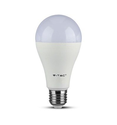 E27 17W dimbar LED lampa - A65, Samsung LED chip, 1521lm, 6400K, vit plast