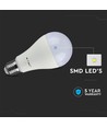 E27 17W dimbar LED lampa - A65, Samsung LED chip, 1521lm, 6400K, vit plast