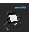 10W Strålkastare - PIR Sensor, Samsung Chip, 4000K, Svart Hus