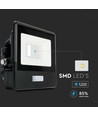 10W Strålkastare - PIR Sensor, Samsung Chip, 4000K, Svart Hus