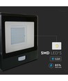 30W LED strålkastare med sensor - Samsung LED chip, IP65, svart, slim, utomhus