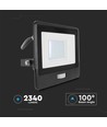 30W LED strålkastare med PIR sensor - Samsung LED chip, IP65, svart, 1m kabel, utomhus