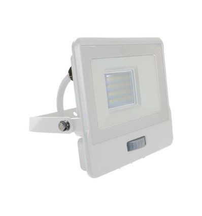 20W LED strålkastare med sensor, Samsung LED chip - 4000K, vit, IP65, PIR sensor, utomhus