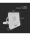 20W LED strålkastare med sensor, Samsung LED chip - 4000K, vit, IP65, PIR sensor, utomhus
