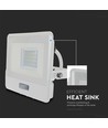 20W LED strålkastare med sensor, Samsung LED chip - 4000K, vit, IP65, PIR sensor, utomhus