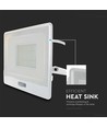 50W strålkastare - PIR-sensor, Samsung-chip, 1m kabel, 4000K, vitt hölje, arbetslampa