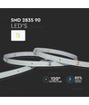 5m 4W/m LED strip, 200lm/W, RA90 - 24V, IP20, 4000K, 90 LED per meter