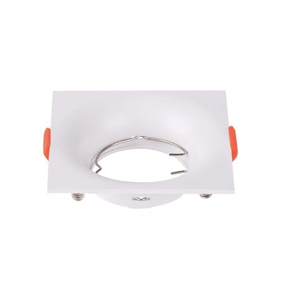 GU10 infälld spot - Vit, kvadratisk, PC plast, hål: Ø80 mm, mått: 88x88 mm, utan ljuskälla