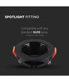 GU10/MR16 Downlight med svart reflektor - Utan ljuskälla, Svart, Hål: Ø7,2 cm, mått: Ø8,5 cm
