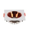 GU10 infälld spot - Fyrkantig, vit med rose gold reflektor, PC plast, hål: Ø7,2 cm, 8,5 x 8,5 cm, IP20 inomhus