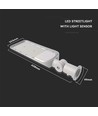 150W LED gatubelysning med Samsung chip och sensor - 135lm/W, IP65, 6500K, grå, justerbar vinkel