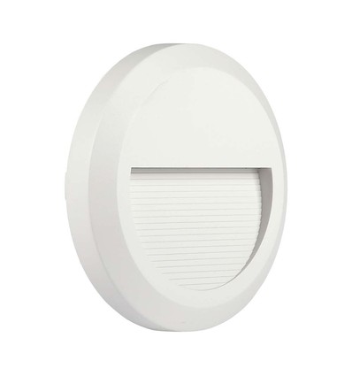2W rund LED trappspot - Vit, 3000K, IP65, inomhus och utomhus
