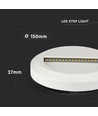 2W rund LED trappspot - Vit, 4000K, IP65, inomhus och utomhus