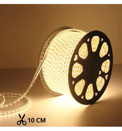 5m 10W/m vattentät LED-strip (Typ X-2) - 230V, IP67, 1300lm/m, kan klippas var 10:e cm, upp till 50m