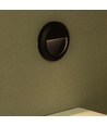 2W LED vägglampa för trappor - Rund, svart, 3000K, 80lm, Ø15cm, inne / ute
