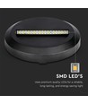 2W LED vägglampa för trappor - Rund, svart, 3000K, 80lm, Ø15cm, inne / ute